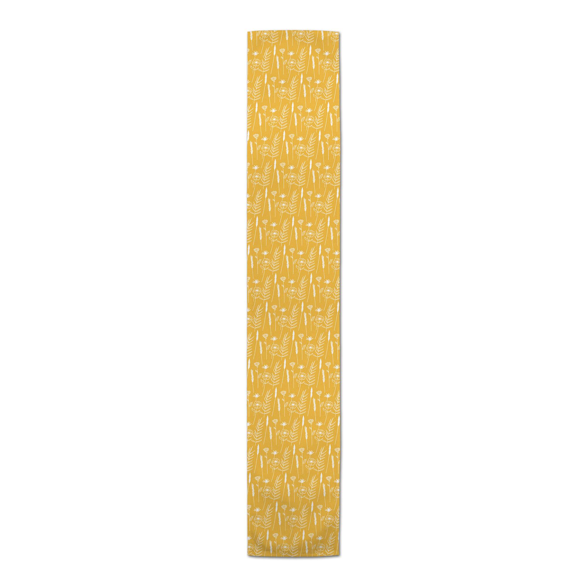 Golden Wheat Flower 16" x 72" Cotton Twill Runner